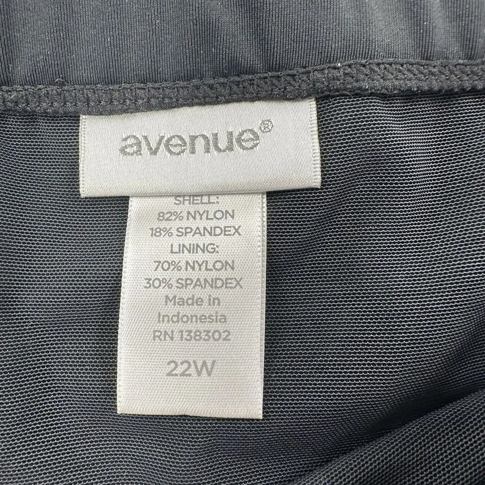 Avenue Swimsuit SZ 22 Tankini Two Piece Wide Strap Bra Layered Asymmetrical NICE